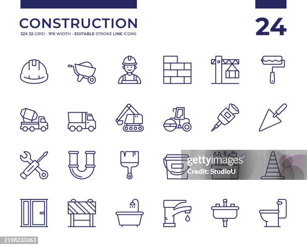 stockillustraties, clipart, cartoons en iconen met construction - verfpot