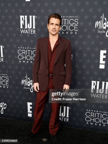 Colin Farrell attends the 30th Annual Critics Choice Awards at Barker Hangar on February 07, 2025 in Santa Monica, California.