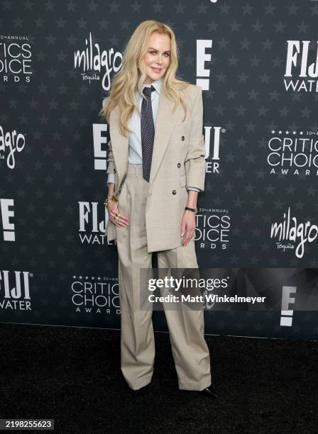 Nicole Kidman attends the 30th Annual Critics Choice Awards at Barker Hangar on February 07, 2025 in Santa Monica, California.