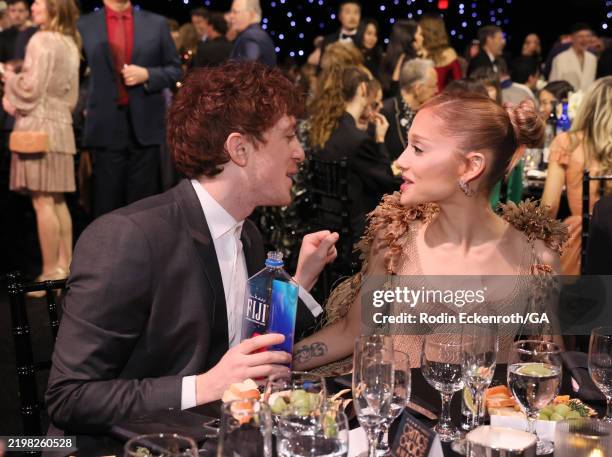 Ethan Slater and Ariana Grande attend the 30th Annual Critics Choice Awards at Barker Hangar on February 07, 2025 in Santa Monica, California.
