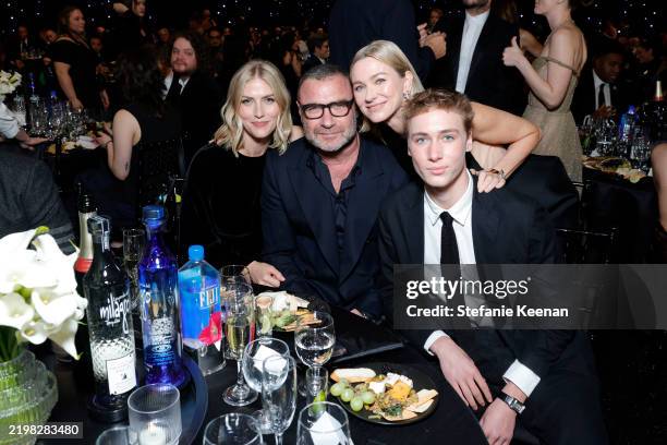 Taylor Neisen, Liev Schreiber, Naomi Watts, and Sasha Schreiber attend FIJI Water at The 30th Critics Choice Awards at Barker Hangar on February 07,...