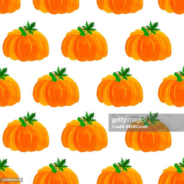 pumkin seamless pattern - pumpkin patch stock illustrations