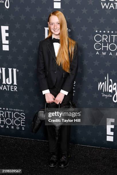Zoe Ziegler attends the 2025 Critics Choice Awards at Barker Hangar on February 07, 2025 in Santa Monica, California.