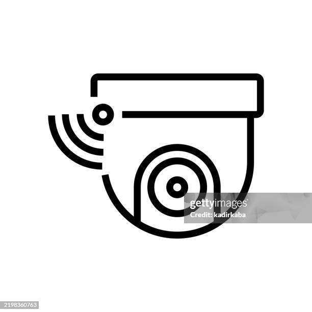 smart ccvt line icon. home automation, artificial intelligence, control, security. - security camera icon stock illustrations