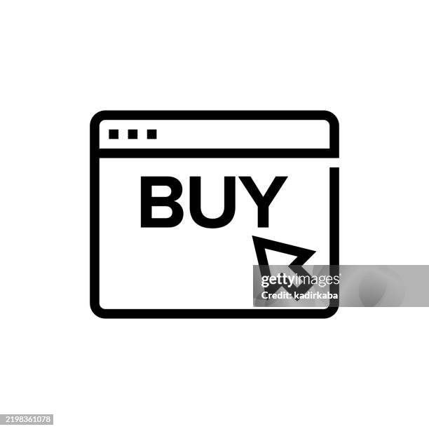 online payment and e-commerce line icon. - using debit card stock illustrations