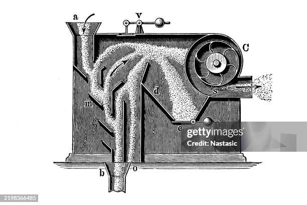 aspirator cross section - respiratory protection construction stock illustrations