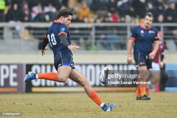 Vikas Meijer of Netherlands in action during the 2025 Rugby Europe Championship Pool A match between Georgia and Netherlands on February 8, 2025 in...