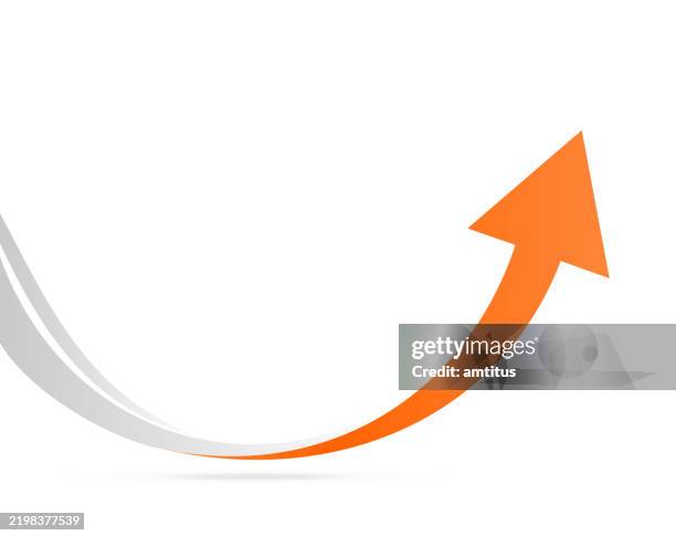 illustrazioni stock, clip art, cartoni animati e icone di tendenza di freccia ascendente arancione - punta di freccia