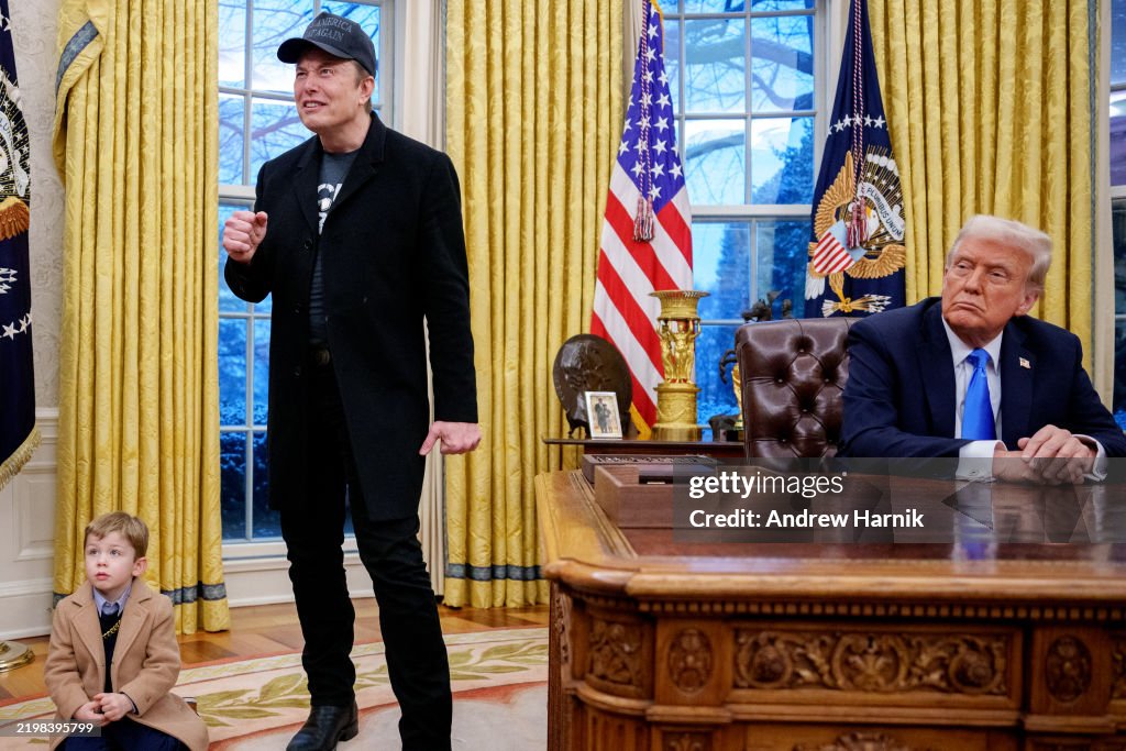 Elon Musk Joins President Trump For Signing Executive Orders In The Oval Office