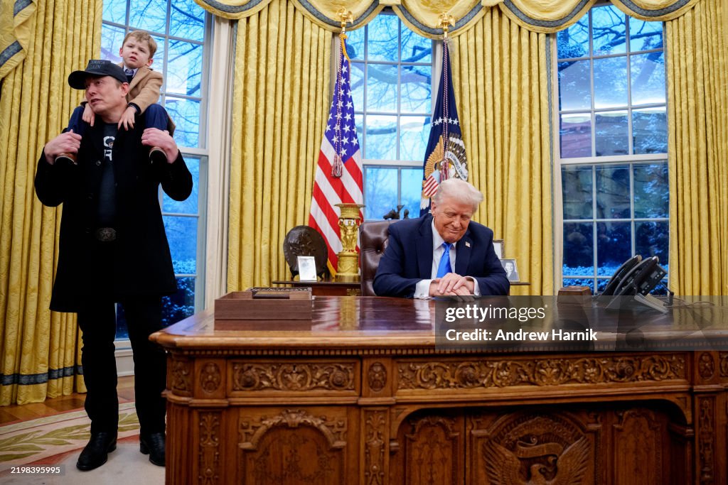 Elon Musk Joins President Trump For Signing Executive Orders In The Oval Office