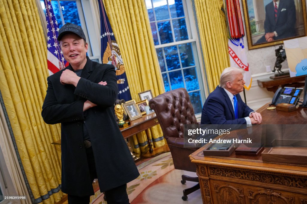 Elon Musk Joins President Trump For Signing Executive Orders In The Oval Office