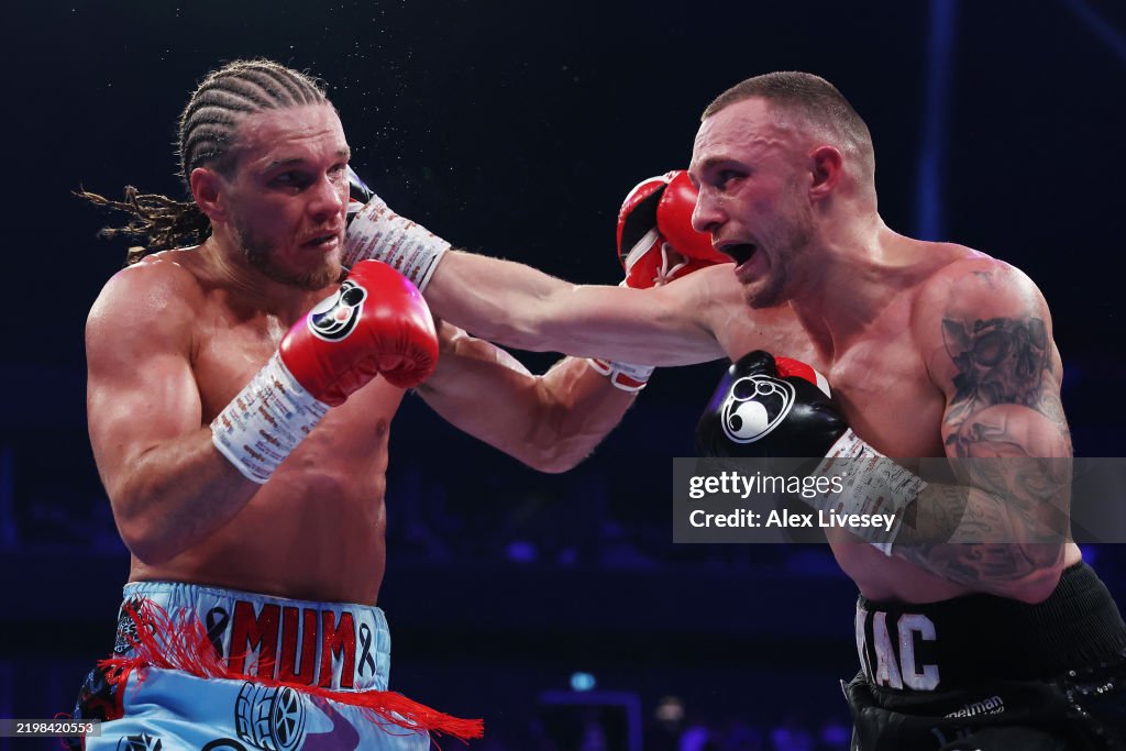 Jack Rafferty Corner Reece MacMillan punches Jack Rafferty during the British,... News Photo ...