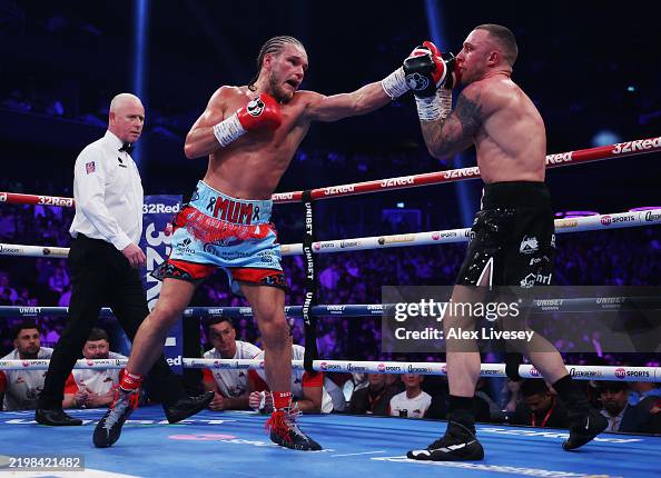 Q Jack Rafferty Jack Rafferty punches Reece MacMillan during the British,... News Photo ...