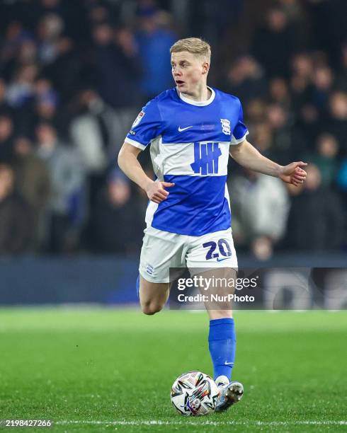 Alex Riley Birmingham Alex Cochrane of Birmingham City is on the ball during the Sky Bet ...