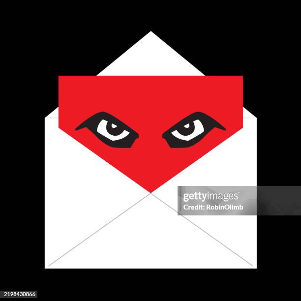 glaring eyes envelope icon - frowning stock illustrations stock illustrations