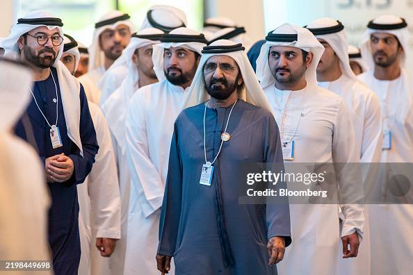 Dubai Rular Sheikh Mohammed bin Rashid Al Maktoum, Dubai's ruler, center, Sheikh ...