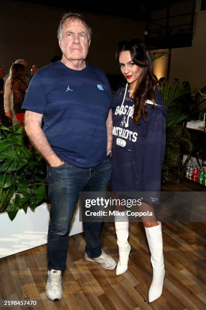 Bill Belichick and Jordon Hudson attend Michael Rubin's 2025 Fanatics Super Bowl Party at The Sugar Mill on February 08, 2025 in New Orleans,...