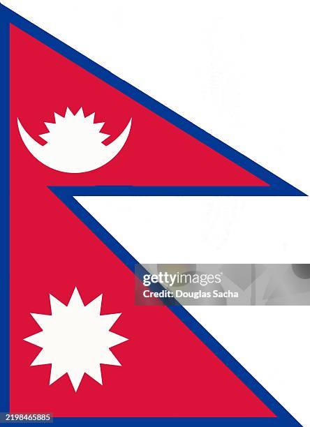 nepali flag - democratic republic of nepal - nepal flag stock pictures, royalty-free photos & images