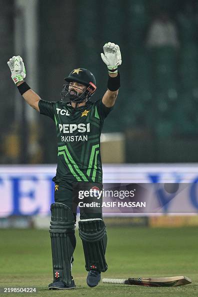 Capt Rizwan Pakistan's captain Mohammad Rizwan celebrates after scoring a... News ...