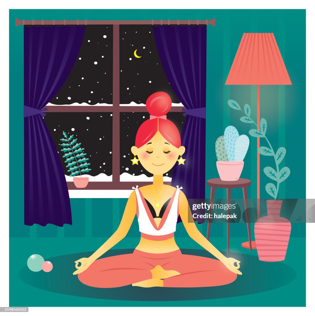 Meditating woman