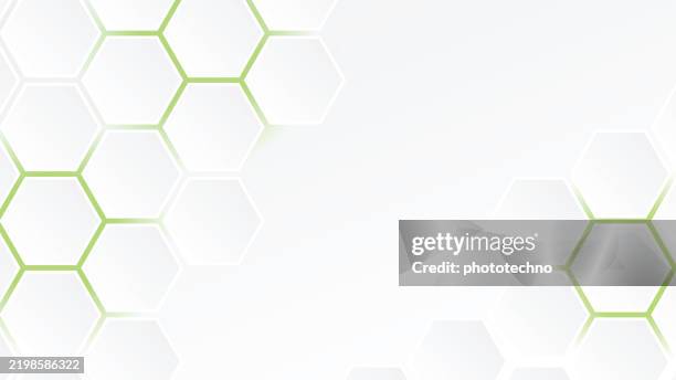 ilustrações de stock, clip art, desenhos animados e ícones de abstract modern hexagon background. white and green honey pattern geometric texture. - molécula