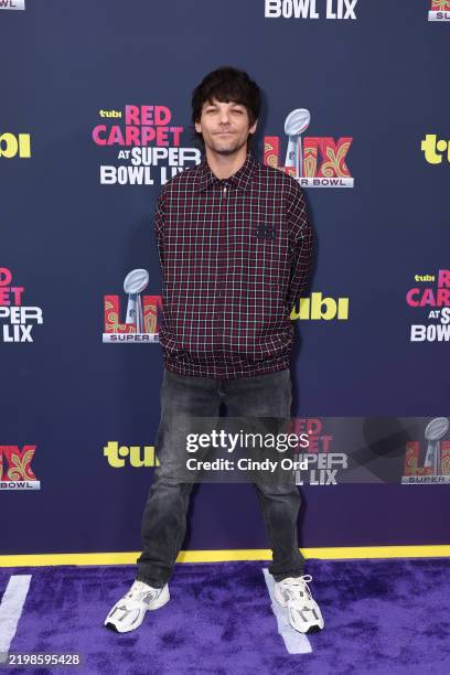 Louis Tomlinson attends the Tubi Red Carpet during the Super Bowl LIX: Kansas City Chiefs v Philadelphia Eagles at Caesars Superdome on February 09,...