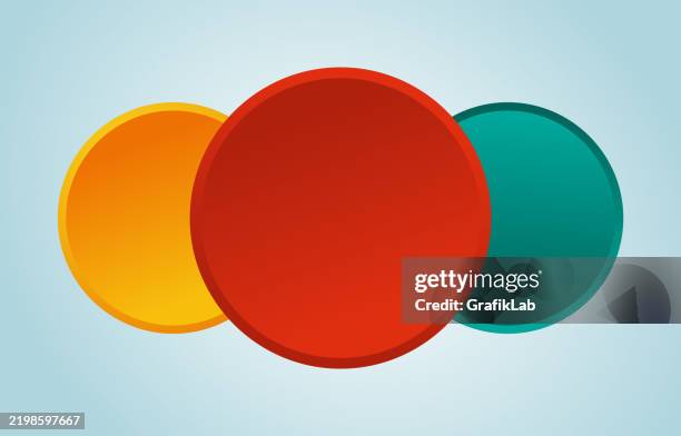 abstract geometric circles in vibrant primary colors background - cmyk stock illustrations