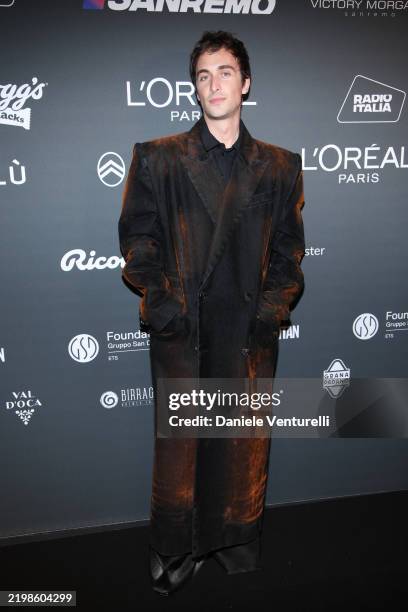 Mattia Stanga attends the Radio Italia Party during the 75th Sanremo Music Festival 2025 at Victory Morgana Bay on February 09, 2025 in Sanremo,...