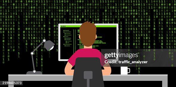 Software developer - flat design Software developer - flat design