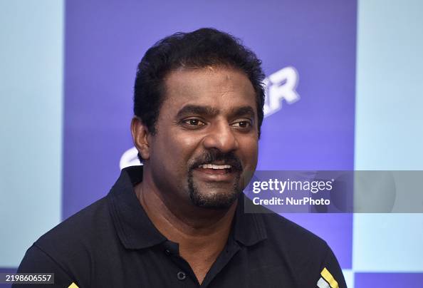 Murali Rathan Former Sri Lankan cricketer Muttiah Muralitharan speaks during a ...