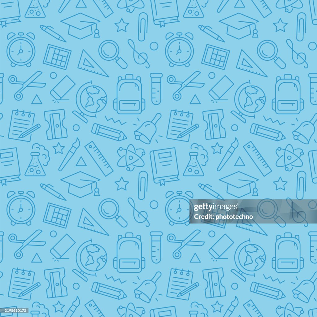 Back to school seamless pattern background.