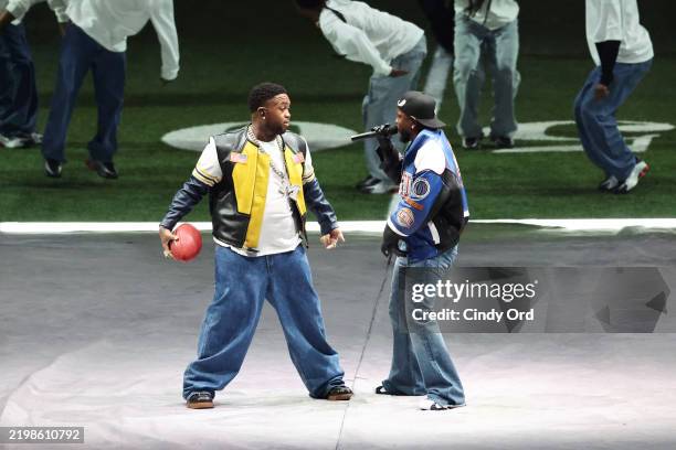 Mustard and Kendrick Lamar perform onstage during Apple Music Super Bowl LIX Halftime Show at Caesars Superdome on February 09, 2025 in New Orleans,...