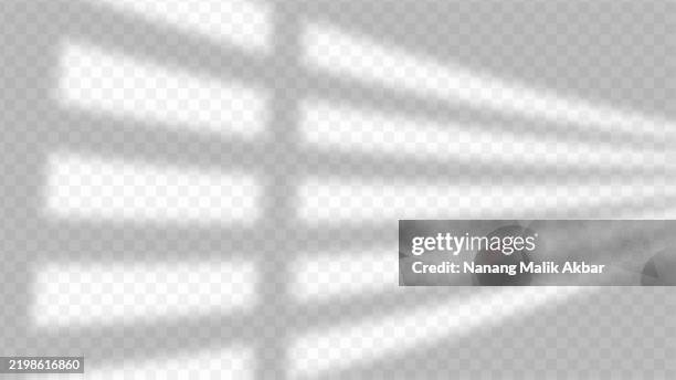 shadow window on the wall with transparent background. shadow overlay effect mockup. - blinds shadow stock illustrations