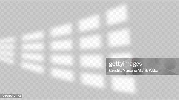 shadow window on the wall with transparent background. shadow overlay effect mockup. - blinds shadow stock illustrations