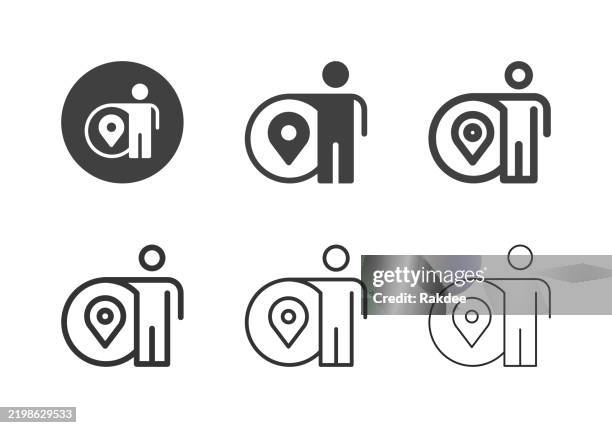 illustrations, cliparts, dessins animés et icônes de icônes de localisation de personne - multi series - directeur administratif