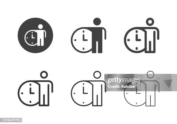 time keeper icons - multi series - personal data stock illustrations