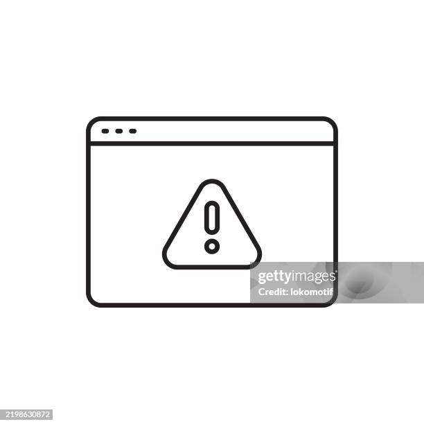 failure message line icon with editable stroke. the icon is suitable for web design, mobile apps, ui, ux, and gui design. - email window stock illustrations