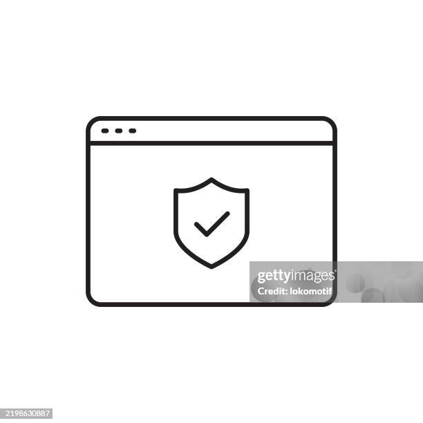vpn browsing line icon with editable stroke. the icon is suitable for web design, mobile apps, ui, ux, and gui design. - windows operating system stock illustrations