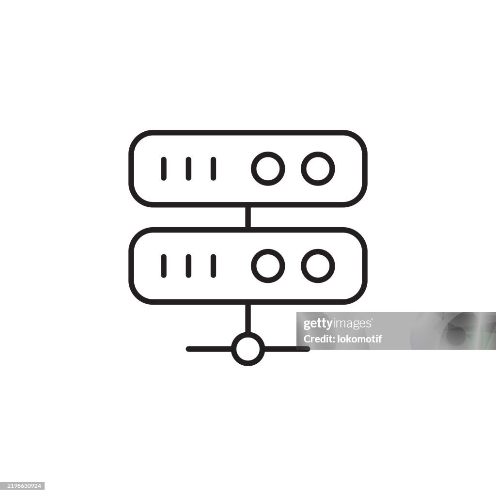 Server Two Color Line Icon with Editable Stroke. The Icon is suitable for web design, mobile apps, UI, UX, and GUI design.