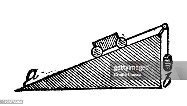 inclined plane - physics stock illustrations