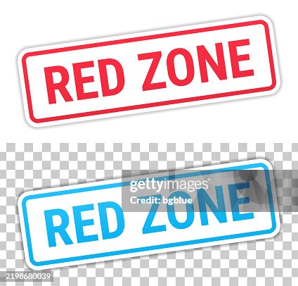 Red Zone Red And Blue Labels On Blank Background High-Res Vector ...