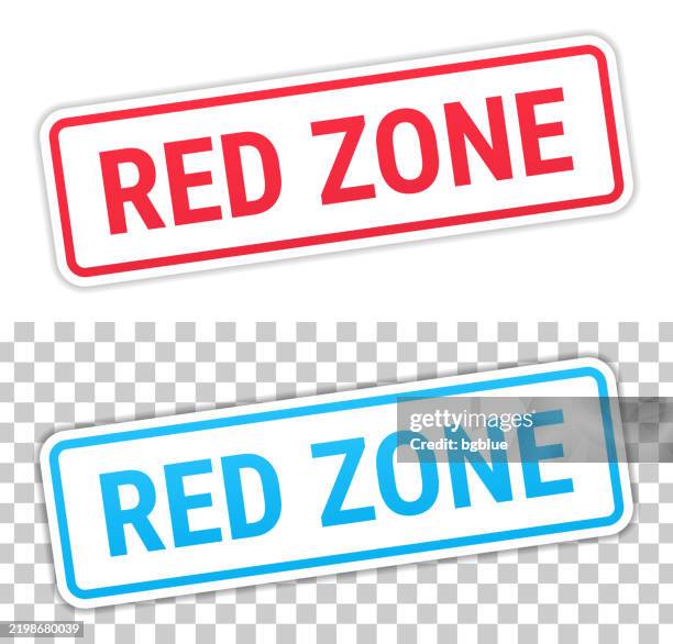 Red Zone Red And Blue Labels On Blank Background High-Res Vector ...
