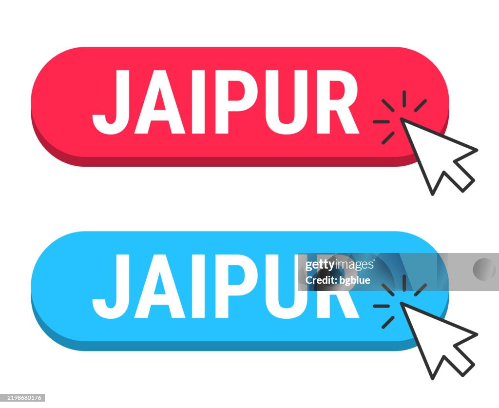 Jaipur - Red and Blue buttons with cursor on white background
