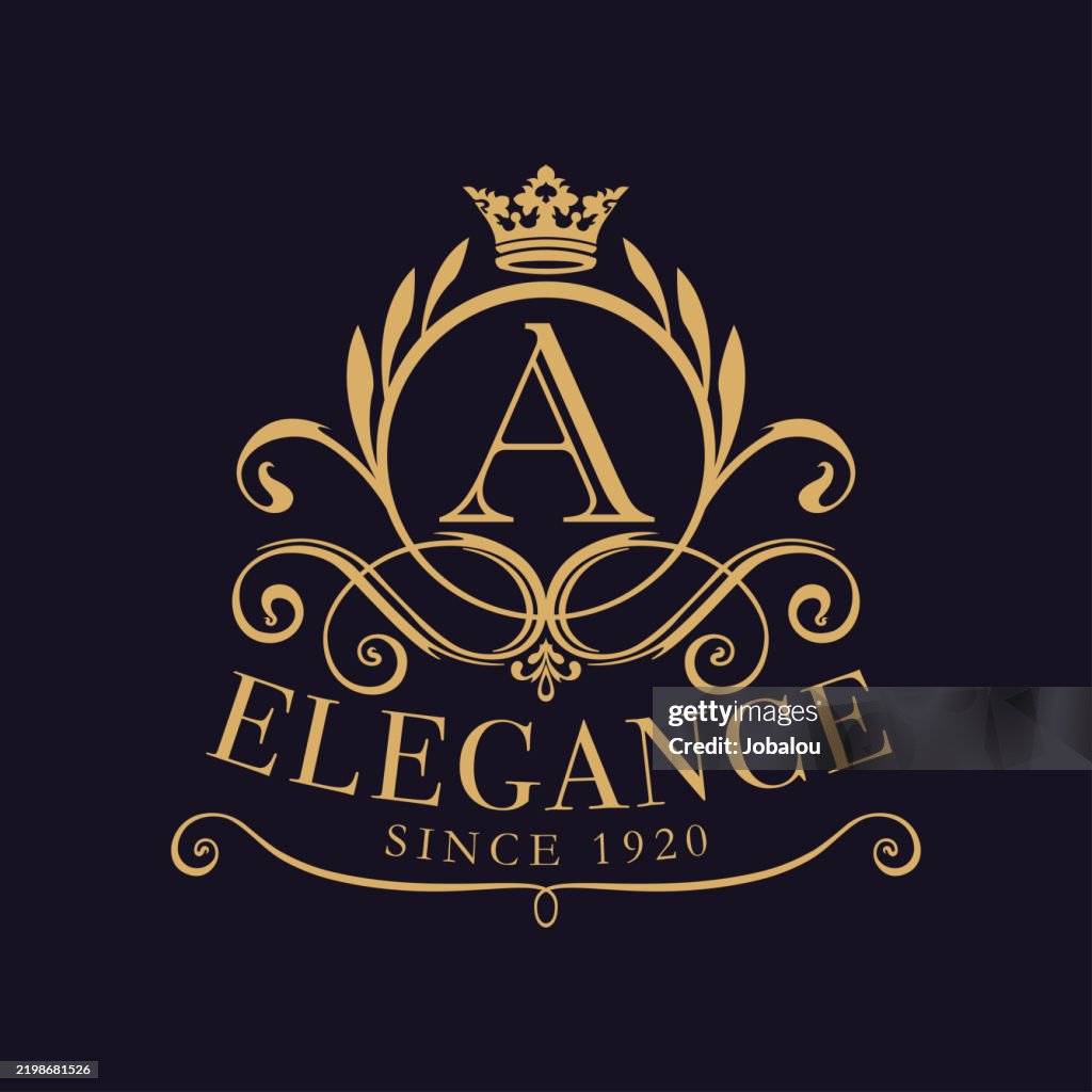 Elegance Golden Monogram Luxury Emblem