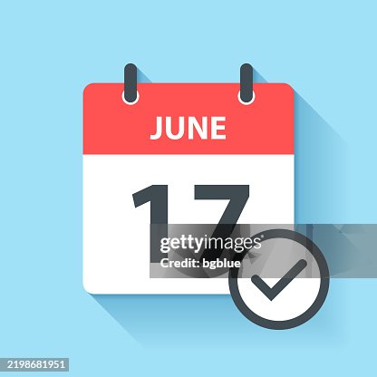June 17 - Daily Calendar Icon in flat design style June 17 - Daily Calendar Icon in flat design style