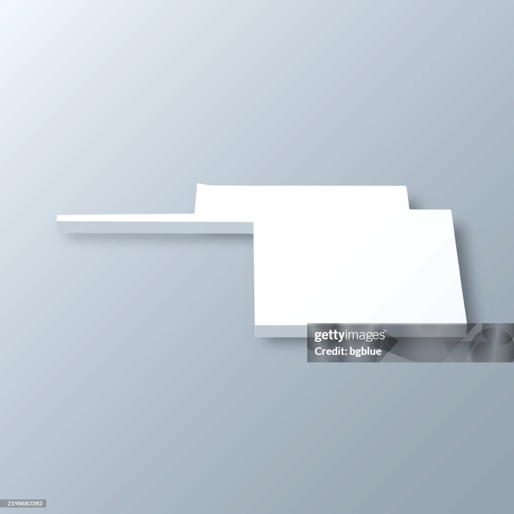 Tom Green County, Texas. 3D Map on gray background