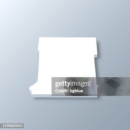 Crow Wing County, Minnesota. 3D Map on gray background Crow Wing County, Minnesota. 3D Map on gray background