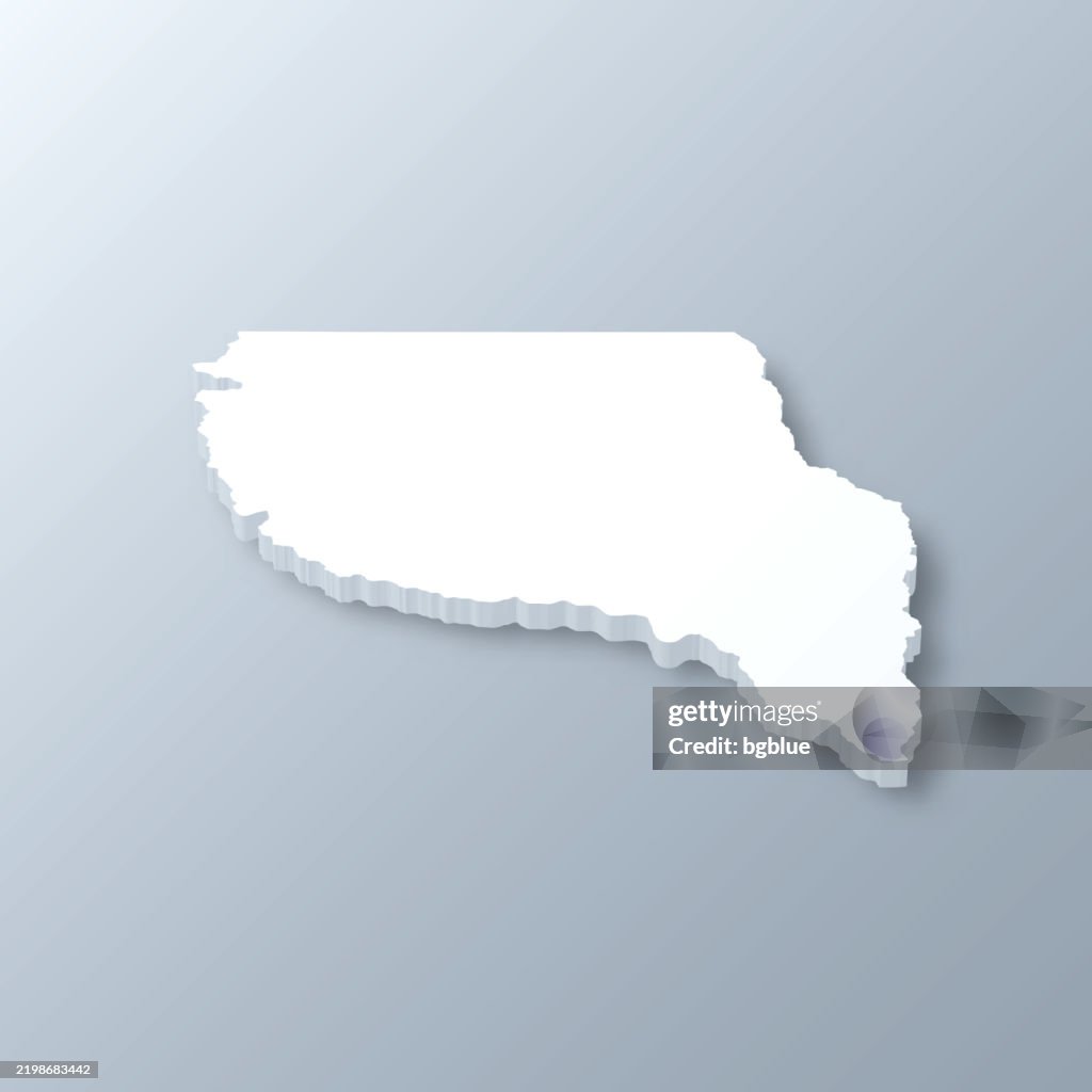 Nacogdoches County, Texas. 3D Map on gray background