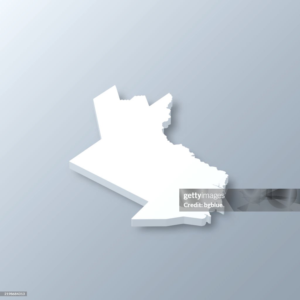 Strafford County, New Hampshire. 3D Map on gray background
