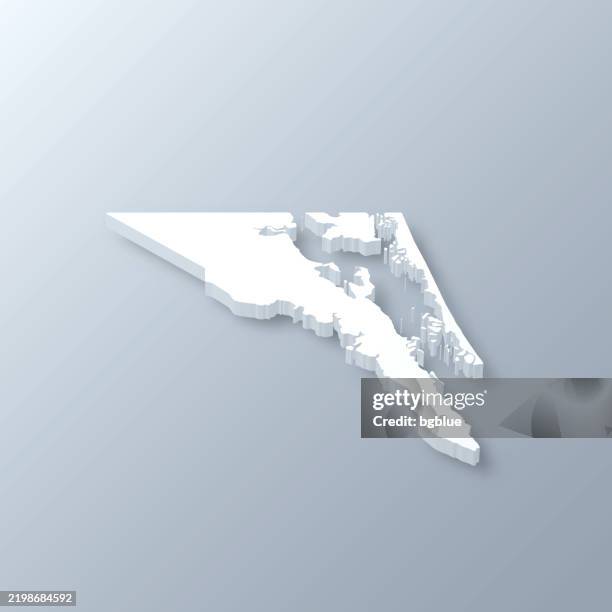 currituck county, north carolina. 3d map on gray background - outer banks stock illustrations